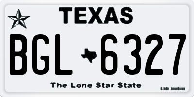 TX license plate BGL6327