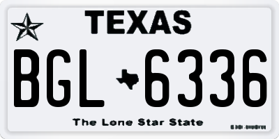 TX license plate BGL6336