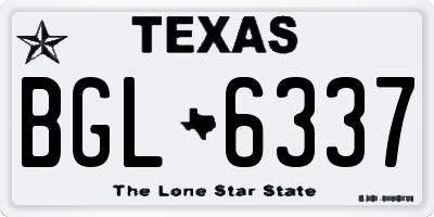 TX license plate BGL6337