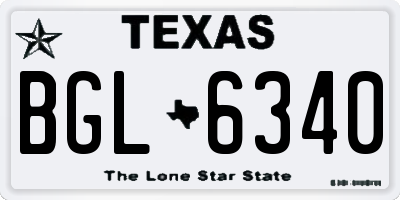 TX license plate BGL6340