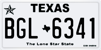 TX license plate BGL6341