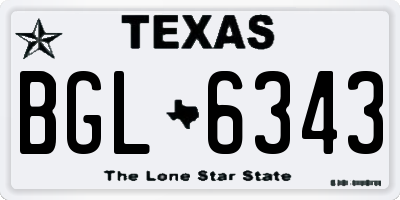 TX license plate BGL6343