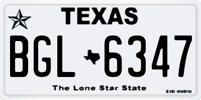 TX license plate BGL6347