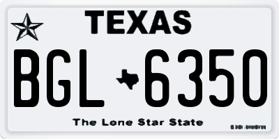 TX license plate BGL6350