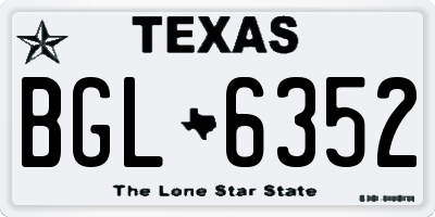 TX license plate BGL6352