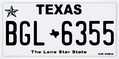 TX license plate BGL6355