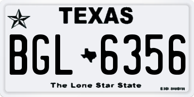 TX license plate BGL6356