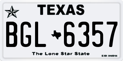 TX license plate BGL6357