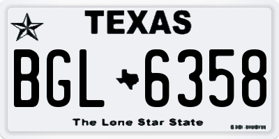 TX license plate BGL6358