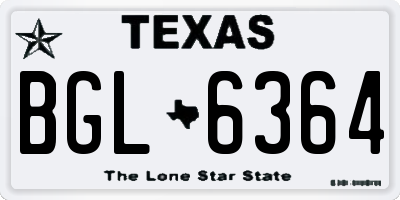 TX license plate BGL6364
