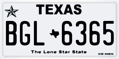 TX license plate BGL6365