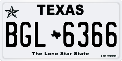 TX license plate BGL6366
