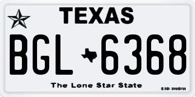 TX license plate BGL6368