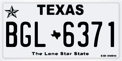 TX license plate BGL6371