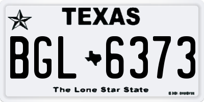 TX license plate BGL6373