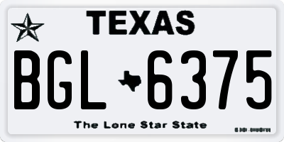 TX license plate BGL6375