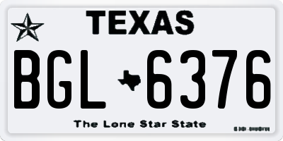TX license plate BGL6376