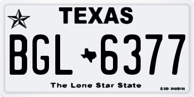 TX license plate BGL6377