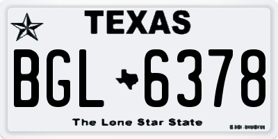 TX license plate BGL6378