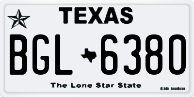 TX license plate BGL6380