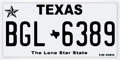 TX license plate BGL6389
