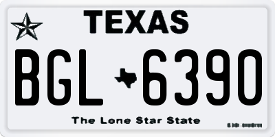 TX license plate BGL6390