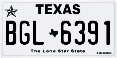 TX license plate BGL6391