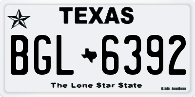 TX license plate BGL6392