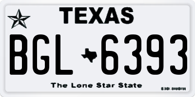 TX license plate BGL6393