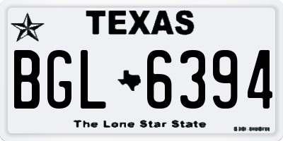 TX license plate BGL6394