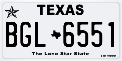TX license plate BGL6551