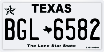 TX license plate BGL6582