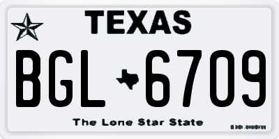 TX license plate BGL6709