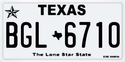 TX license plate BGL6710