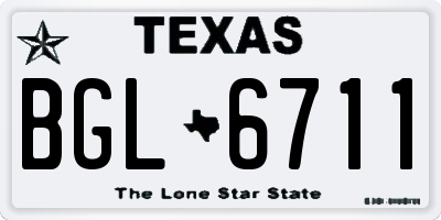 TX license plate BGL6711