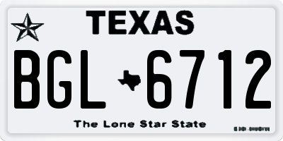 TX license plate BGL6712