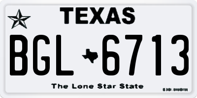 TX license plate BGL6713