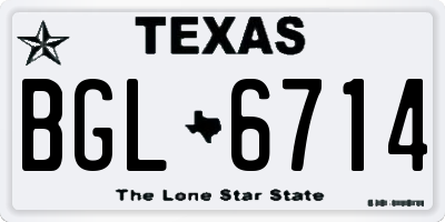TX license plate BGL6714