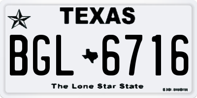TX license plate BGL6716