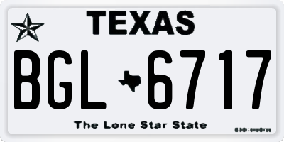 TX license plate BGL6717