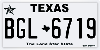 TX license plate BGL6719