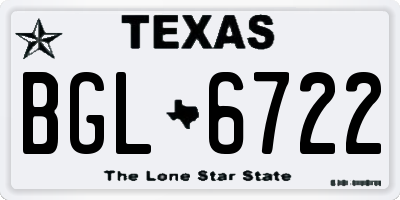 TX license plate BGL6722