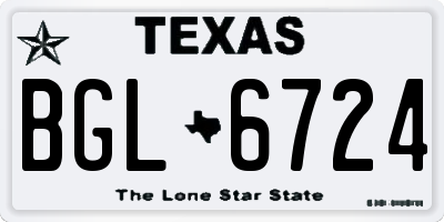 TX license plate BGL6724