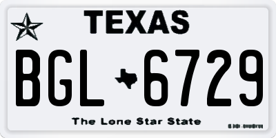 TX license plate BGL6729