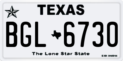 TX license plate BGL6730