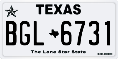 TX license plate BGL6731