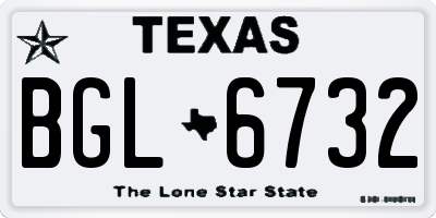 TX license plate BGL6732