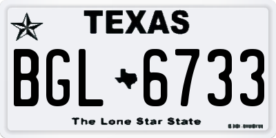 TX license plate BGL6733