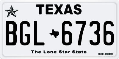 TX license plate BGL6736