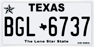 TX license plate BGL6737